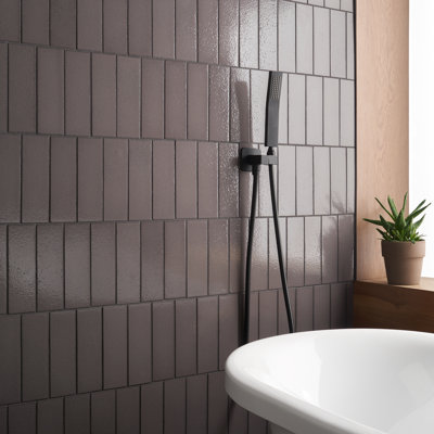 Vibe 2" x 8" Glossy Lava Stone Subway Wall Tile