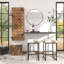 Ursae Leather Cowhide Beige Counter Stool with Black Metal Base