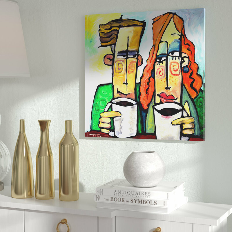 Coffee Date by Tim Nyberg - Wrapped Canvas Painting, 93.98 cm H x 93.98 cm W x 3.175 cm D