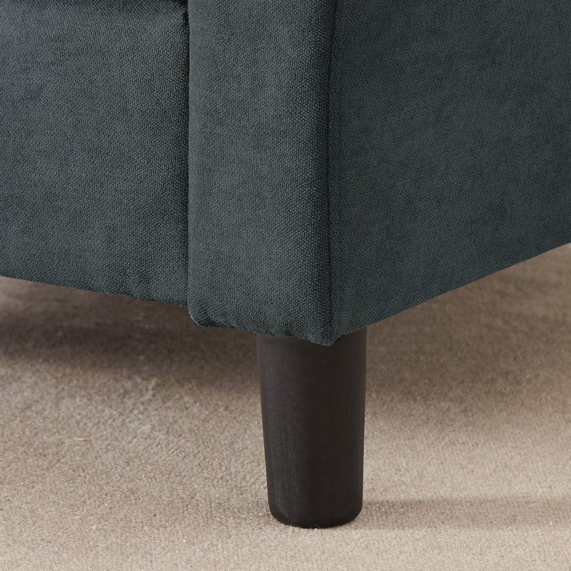 Danaysha 34.65" W Comfy Accent Armchair, Dark Gray