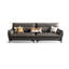 Causeuse-coussin modulable noire en cuir véritable-667782785