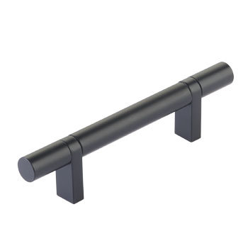 Emtek Select Cabinet Pull 3-1/2" C-C, Rectangular Bar Stem, Smooth Bar