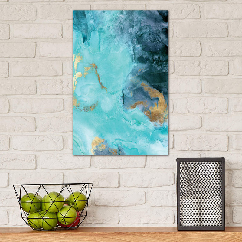 Gold Under The Sea II by Eva Watts - Wrapped Canvas Painting, 45.72cm H x 30.48cm W x 1.91cm D
