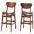 Kaitlyn Mid-Century Modern Bar Stool Set in Walnut Brown, 43.98'' H X 17.84'' W X 22.84'' D