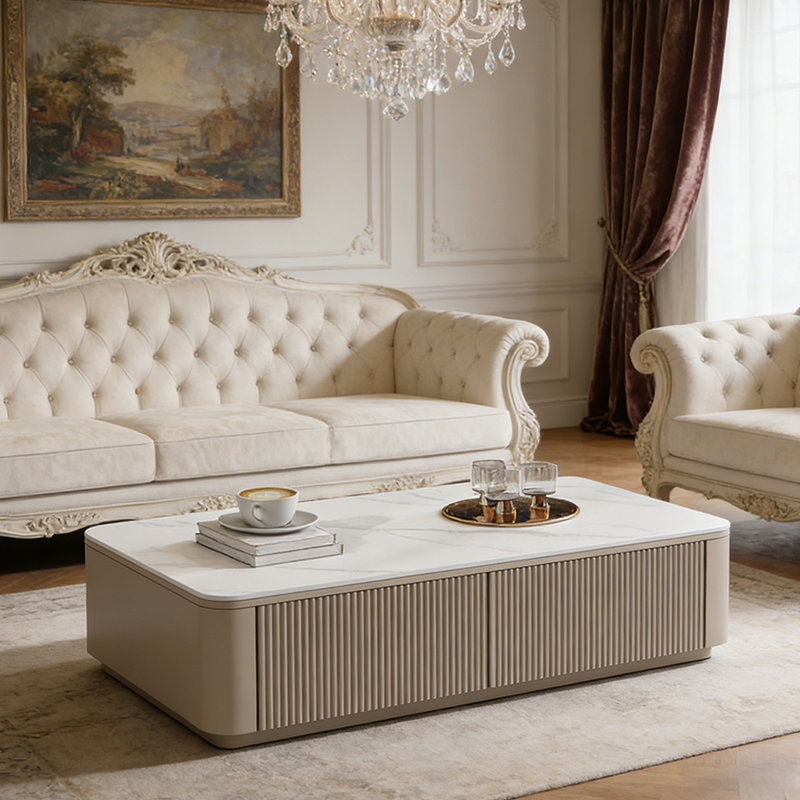 Table basse avec tiroir Luxury Rock, 14.96" H x 47.24" L x 23.62" W
