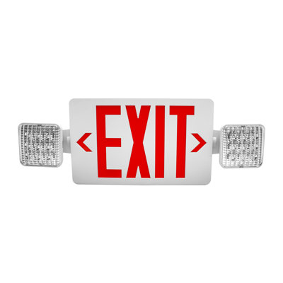 NICOR Lighting Thermoplastic LED Double Sided Emergency Exit Combo Sign