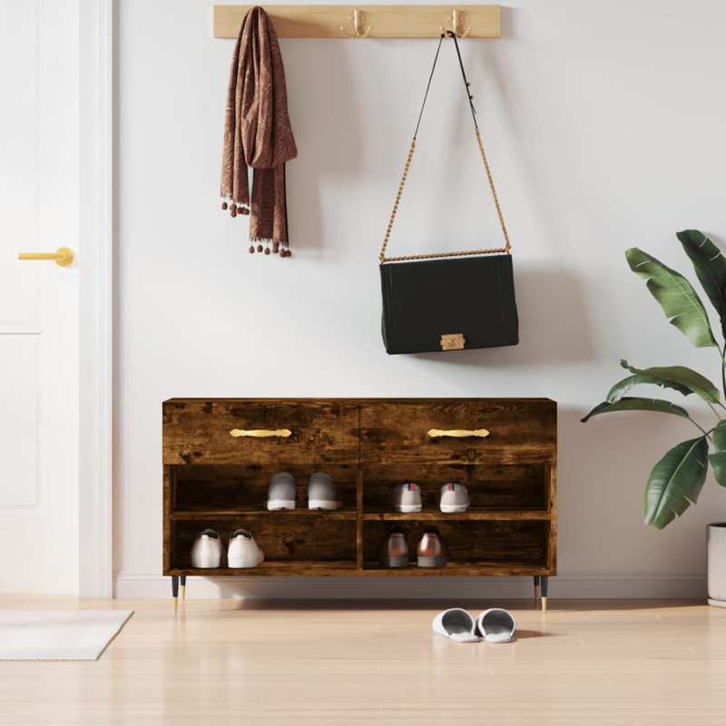 Mikesh Storage Bench, Smoked Oak