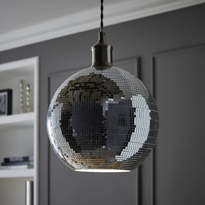 Alexendria 23cm H Plastic / Acrylic Globe Pendant Shade ( Slip-On ) in Silver