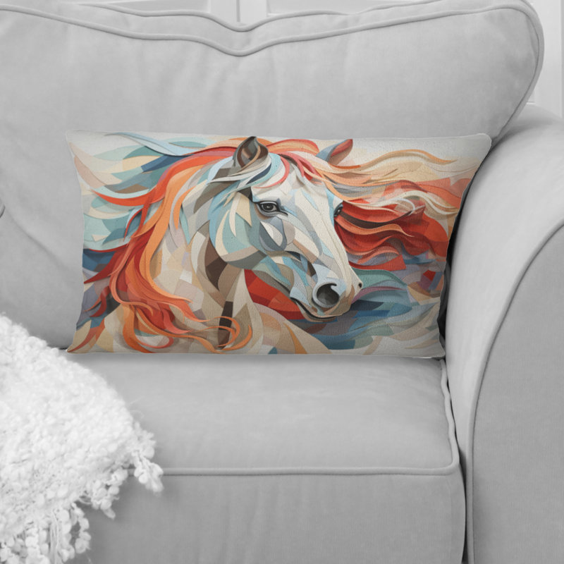 Spirit of Equus - Coussin décoratif à imprimé cheval coloré