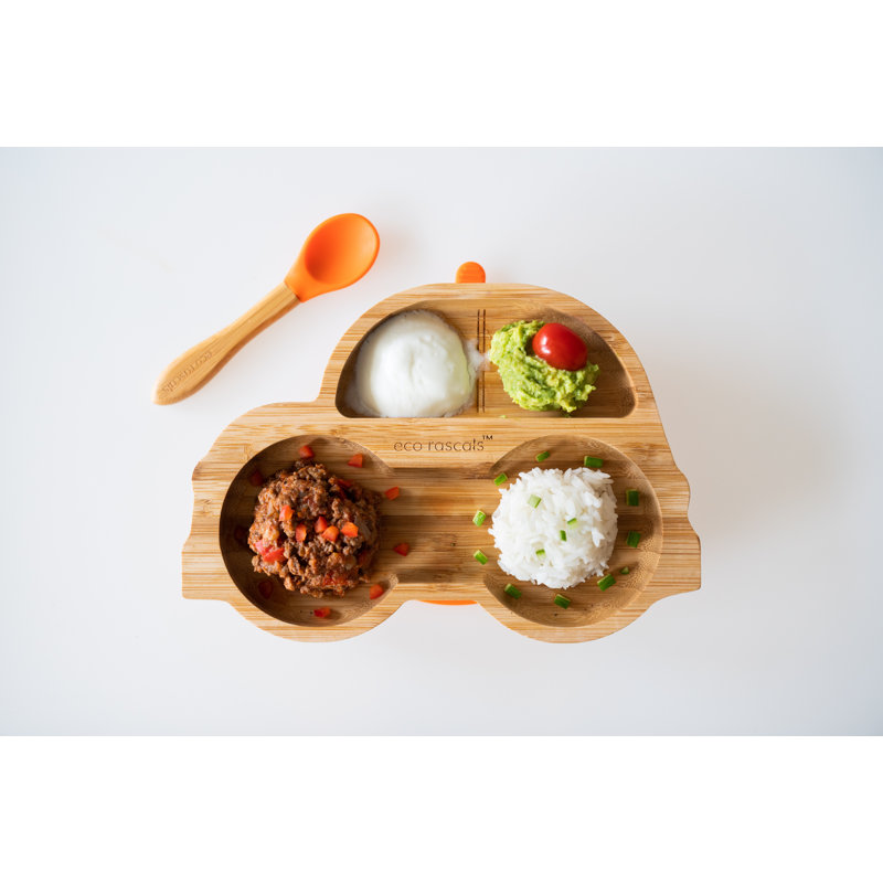 Bamboo Car Plate, Orange/Brown