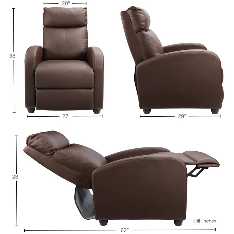 Fauteuil de massage en similicuir Udall, Similicuir brun