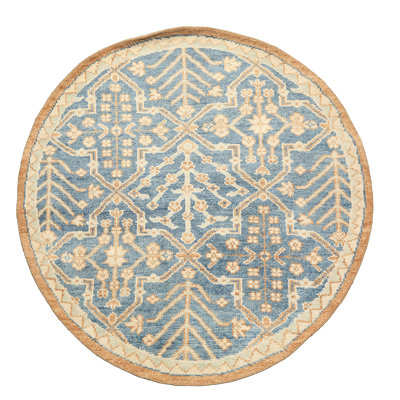 Tapis oriental beige en laine noué à la main Oushak