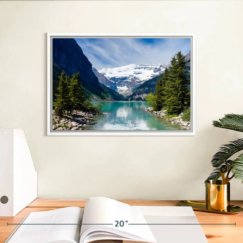 Splendide lac Louise, Cadre flottant blanc, 13 po x 9 po