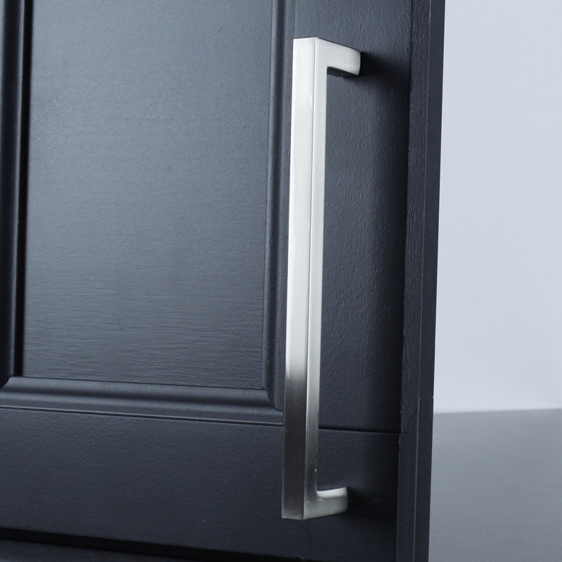 Poignée barre carrée 6 5/16" centré Kai, Nickel satiné