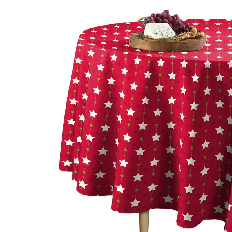 Christmas Stars Round Tablecloth, 60" x 60"