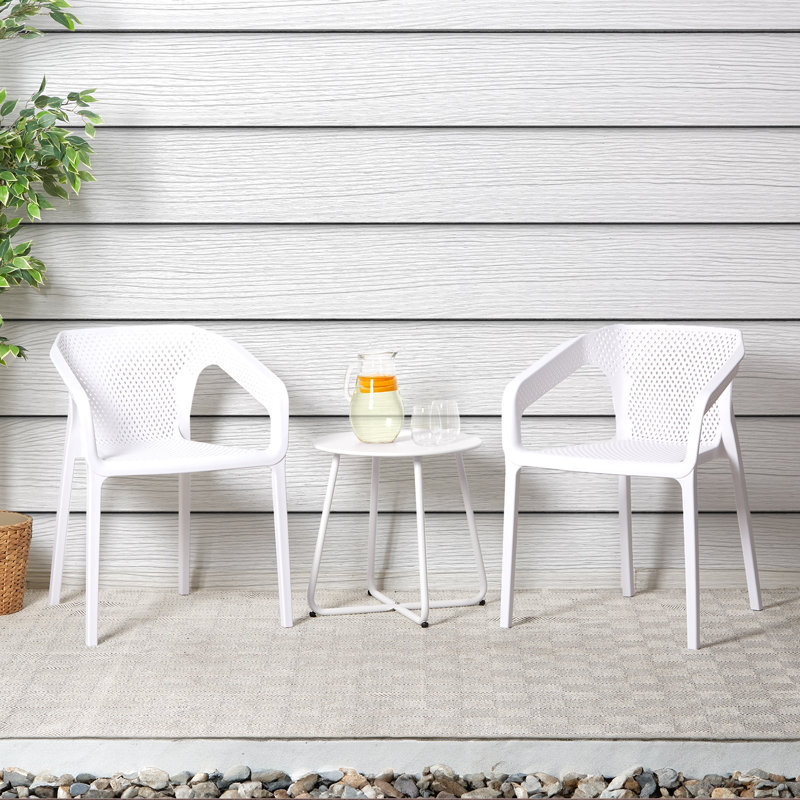 Outdoor Norino Plastic 2 - Person Seating Group, White