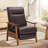 Penning Walnut Breathable Leather Push-Back Recliner-102834353