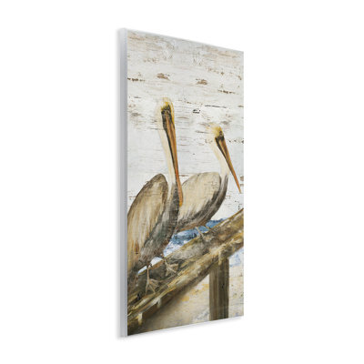 «Rustic Pelicans Perchée» par Julie DeRice