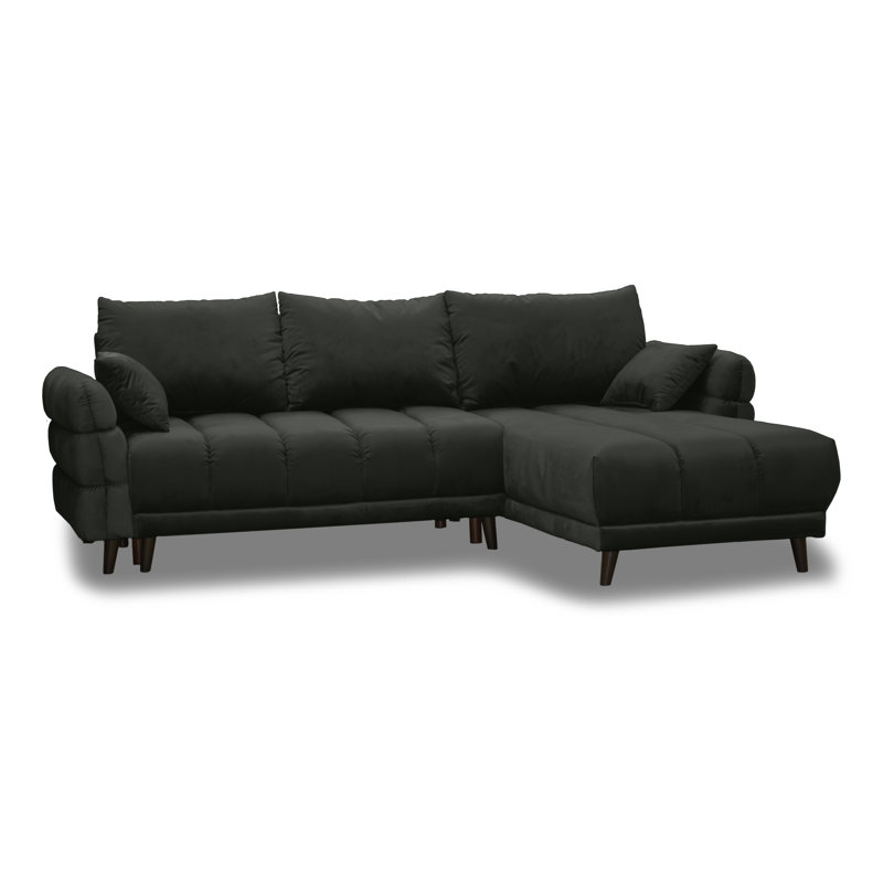 Casas 5 Seater Sofa Bed, Right Hand Facing, Black, Black