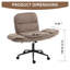 Chaise de bureau pivotante confortable en molleton brun avec accoudoirs pliables - Siège réglable et sièges d'appoint à hauteur réglable