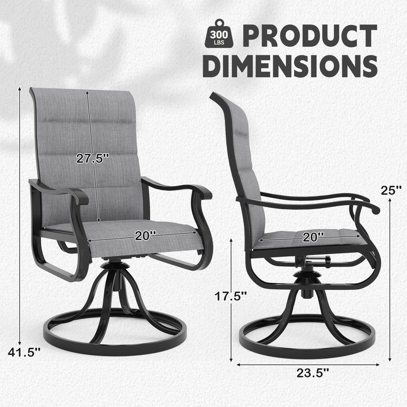 Ensemble de 6 chaises de patio Derrald, Gris clair