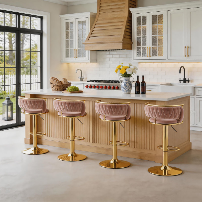 Tabouret de bar Christal, Or, Rose