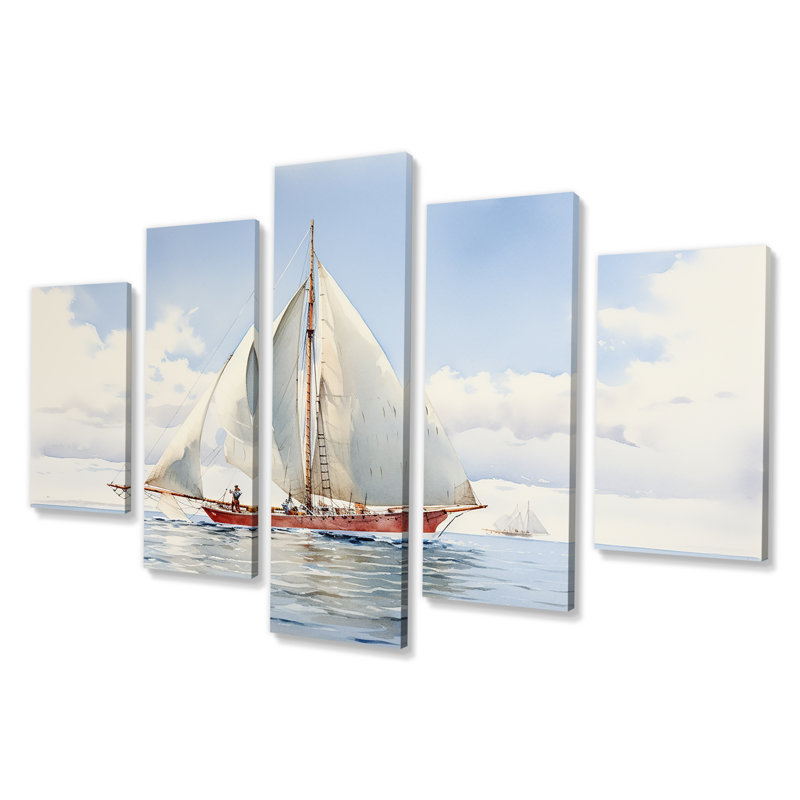 «Seafaring Symphony Voilier - Sérénité - Bateau à voile, décoration murale multipanel
