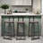 Set Of 3 Bar Stools With Backrest, Footrest And Metal Frame