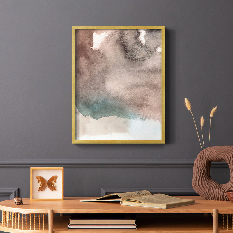 Red Ochre abstrait I, reproduction encadrée - bois massif, H 28 po x l 22 po