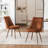 Modern Chenille Fabric Upholstered Dining Chairs Armless Side Chairs with Color-Matched Metal Frame For Kitchen Dining Room-155127101-148779390