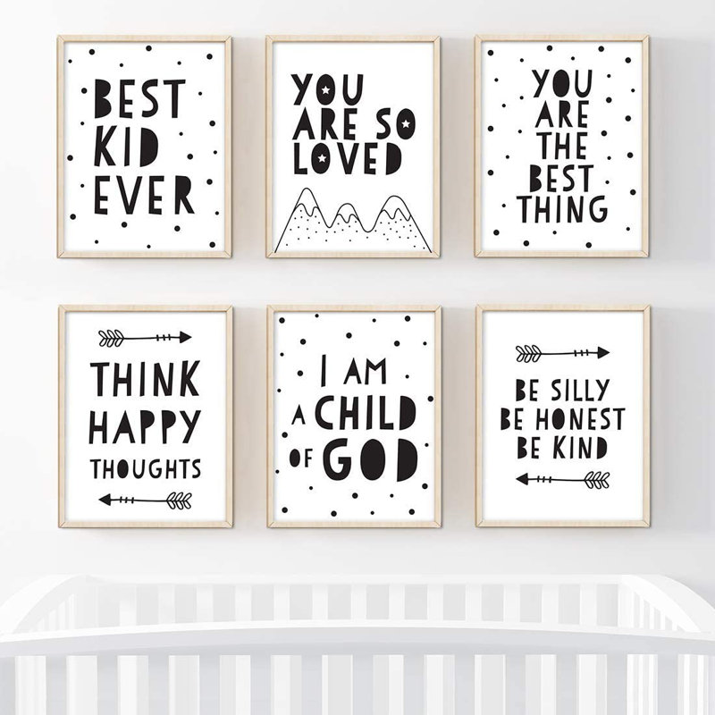 Inspiration, meilleur enfant jamais, vous êtes tellement aimé, ensemble de 6 impressions sur papier Danwood