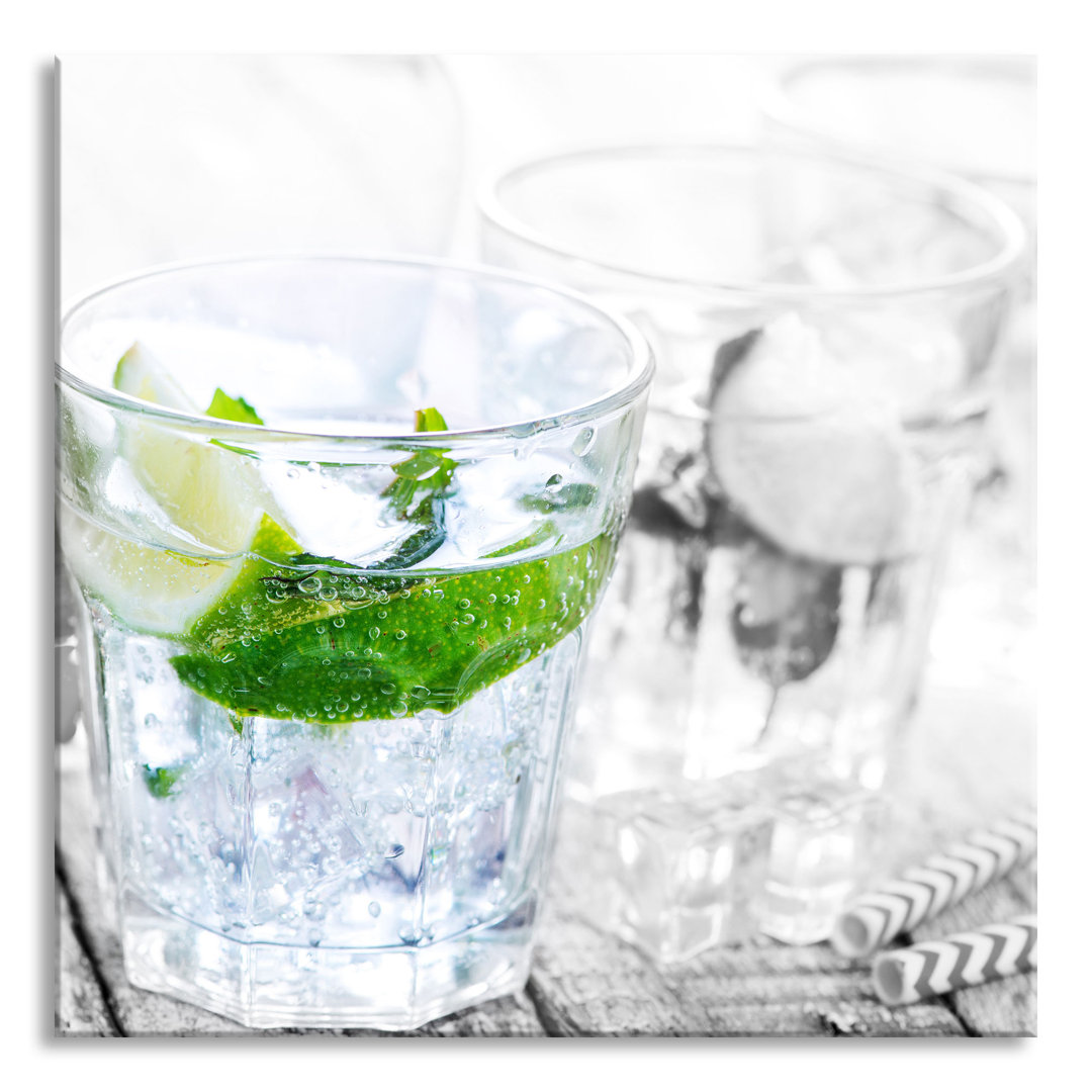 Ungerahmtes Foto auf Glas "Mojito-Gläser mit Minze"