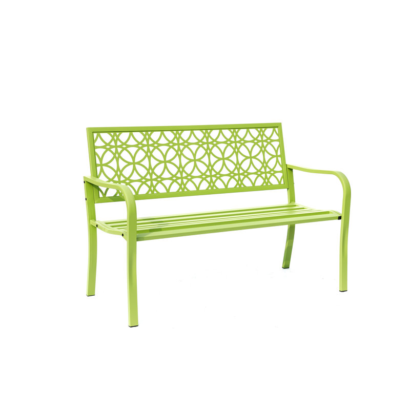 Banc de jardin entièrement en acier pour un attrait intemporel, Vert
