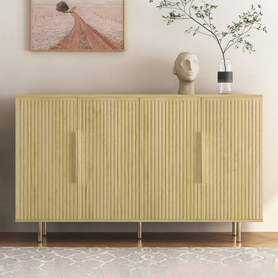 56.7" W 4-door Wood Storage File Cabinet Credenza