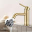 Robinet de salle de bain à un trou - Design moderne, or brossé, acier inoxydable, débit de 1,2 gallon par minute, option d'installation pratique, débit, installation sans effort pour les installations-122075527