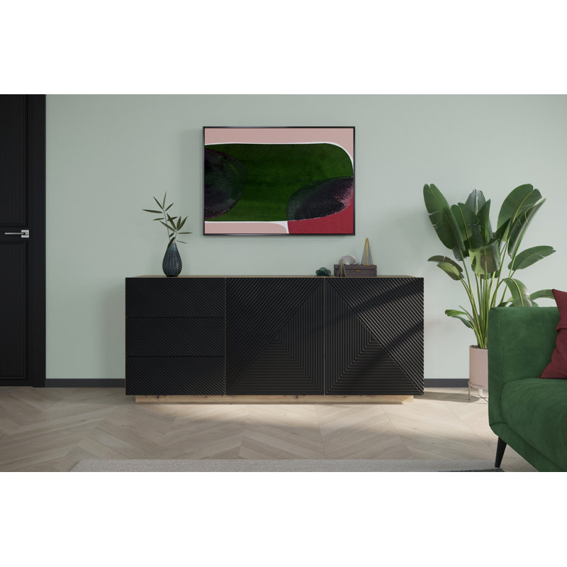 Aaizah 167cm Sideboard, Artisan/Black