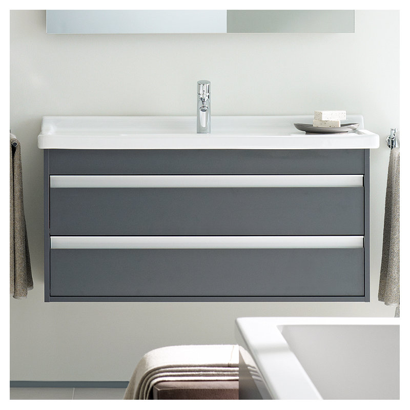 Meuble-lavabo mural simple de 26 po Ketho, Graphite mat