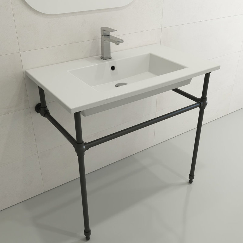 Ravenna 19.7 in. L Bathroom Sink, Matte White, Single-Hole