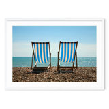 Brighton Beach Chairs - Picture Frame Photograph on Paper 