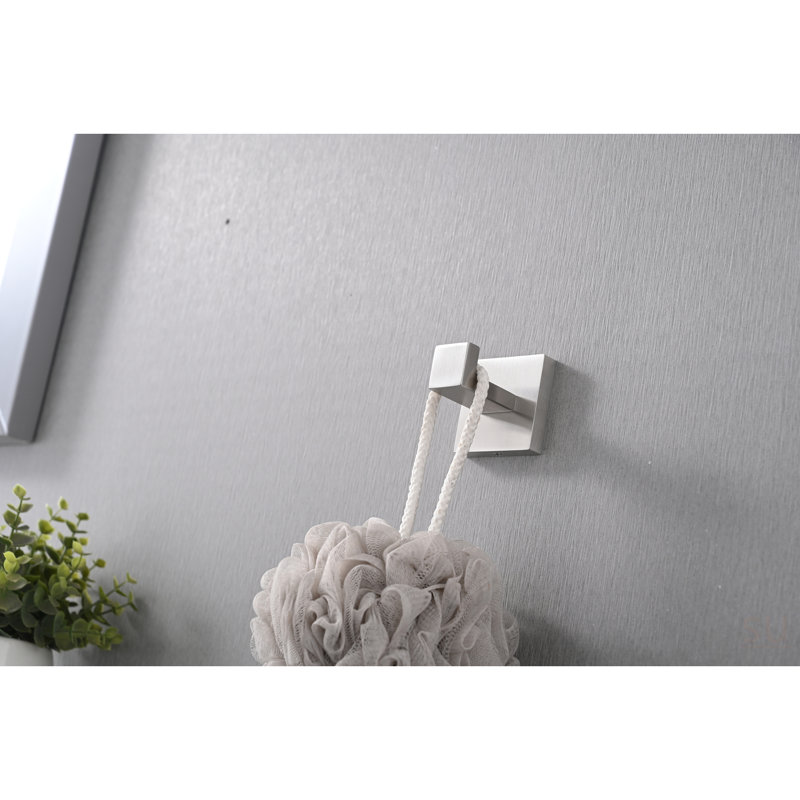 Paquet de 6 crochets à serviettes de salle de bain en acier inoxydable fixés au mur pour la salle de bain, la chambre à coucher et la cuisine