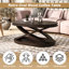 Table basse ovale en bois de 44 po avec base en forme de X (table incluse seulement)