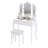Makeup Vanity Set With Tri-fold Mirror & Led Lights 4 Drawers Open Shelf-582196713