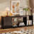 Labelle Brandenburg 57" Modern Media Console with Adjustable shelf, LED Fluted TV Stand for 65 Inch TV, Glossy TV Console with Cabinet-258718202