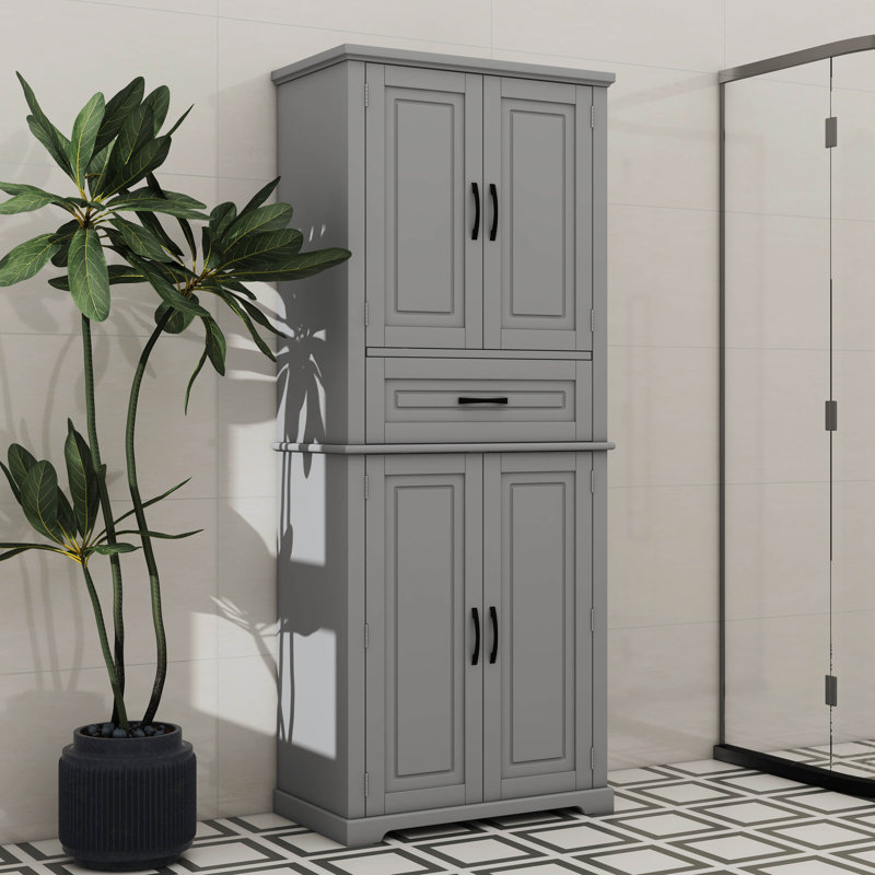 Multi-Functional Storage Cabinet, 72"H x 30"W x 15.7"D, Gray