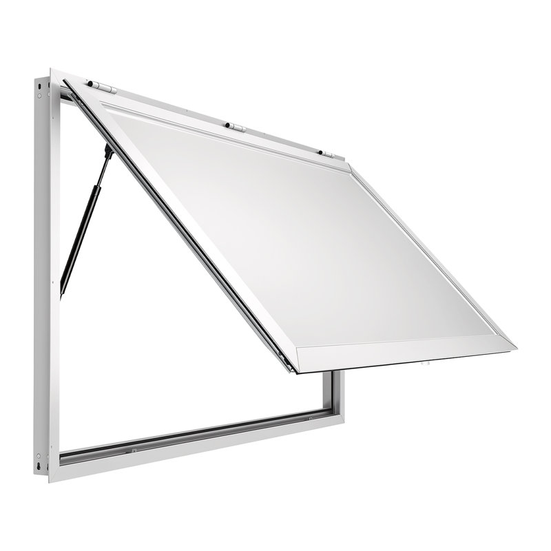 Concession Window 60x36 in Aluminum Alloy Frame Service Window, Designed for Food Trucks, Features Awning Door with Drag Hook, Durable and Rain-Resistant for Trailers