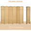 6 panneaux d'intimité pliables, hauteur de 5,6 pi. Bois naturel, toile de séparation tissée à la main pour la chambre à coucher et le bureau à domicile, écran d'intimité.