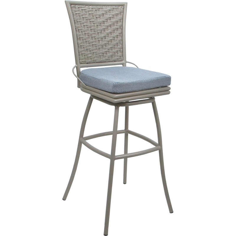 Tabouret pivotant d'extérieur 34 po, Bleu, Beige