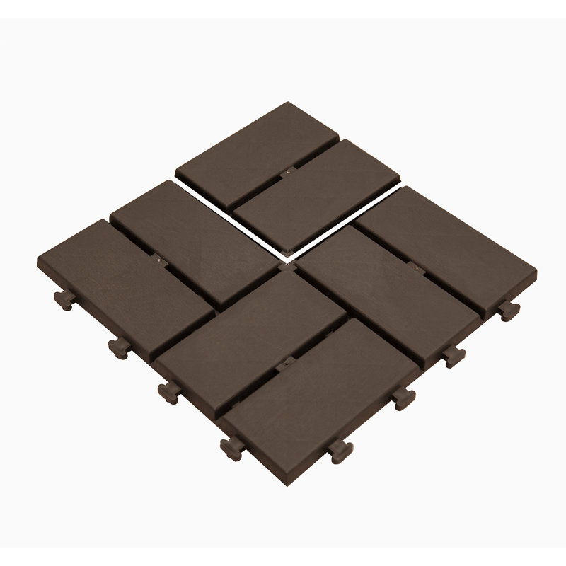 12.3'' L x 12.3'' W Composite Tile, Dark Brown