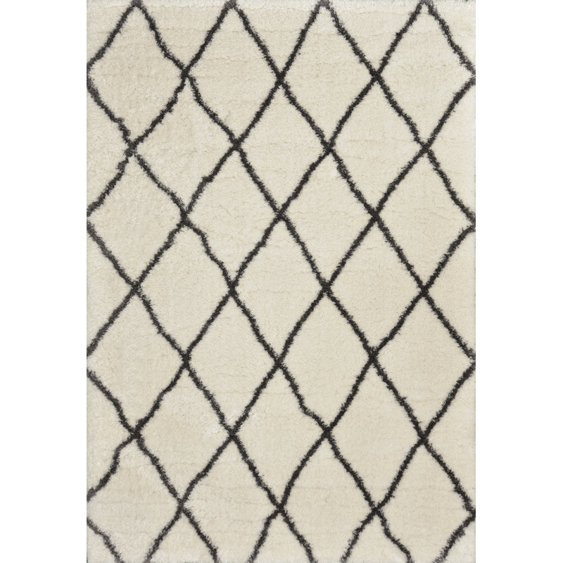 Burt Cream/Grey Rug, Rectangle 60 x 90cm