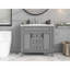 Meuble-lavabo de salle de bain avec lavabo supérieur - Armoire grise de 36 po au design ergonomique pour améliorer votre expérience-485817525